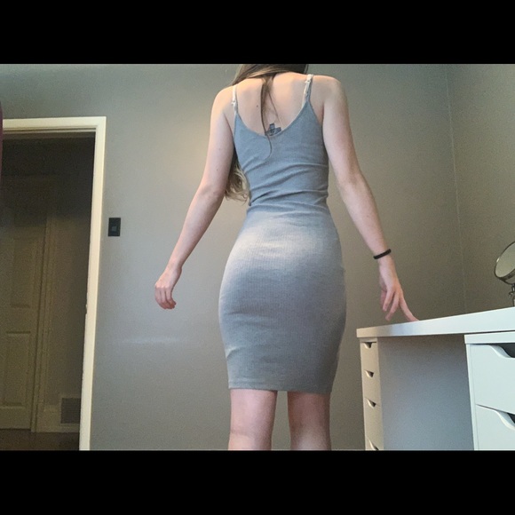 Topshop Grey Bodycon Dress - Picture 4 of 5